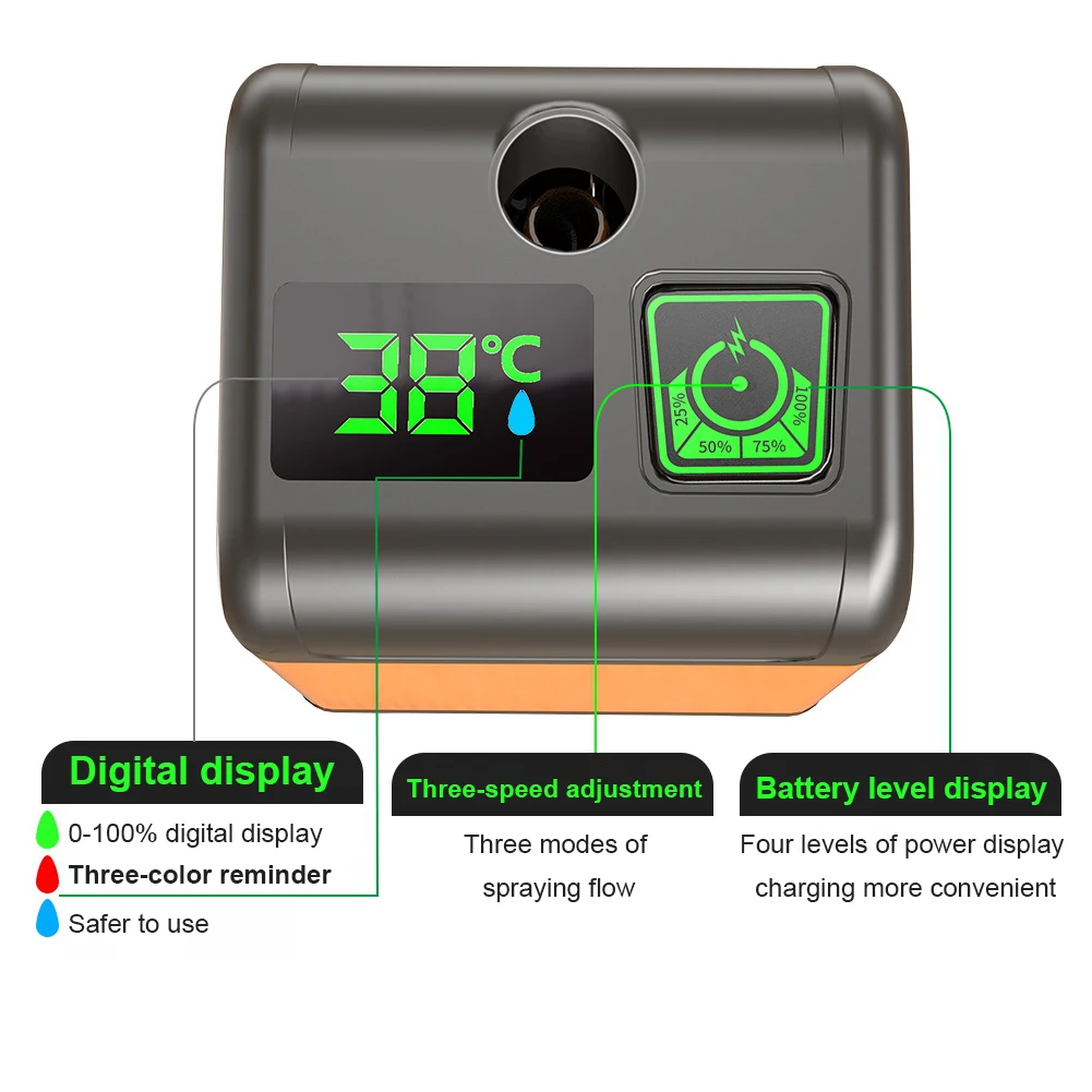 Portable Camping Shower Rechargeable Camp Shower Temperature Display Camp Pump IPX7 Waterproof for Travel Beach