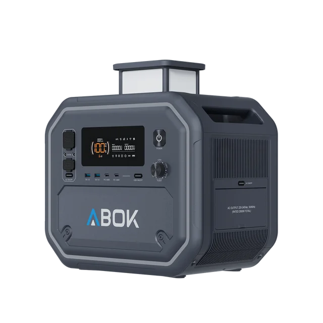 Station d'alimentation ABOK Ark2500 2500W, générateur solaire AC, batterie LiFePO4 2160Wh, 4000+ cycles, pour la maison, le camping et les activités de plein air 1