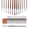 13pcs Professional Watercolor Paint Brushes Set Wood Long Handle Round Pointed Tip Soft Anti-Shedding Nylon Hair Paintbrush 2