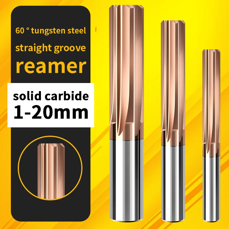 

60 degree coated integral hard alloy straight groove reamer with 0.01 decimal point non-standard CNC tungsten steel reamer deep