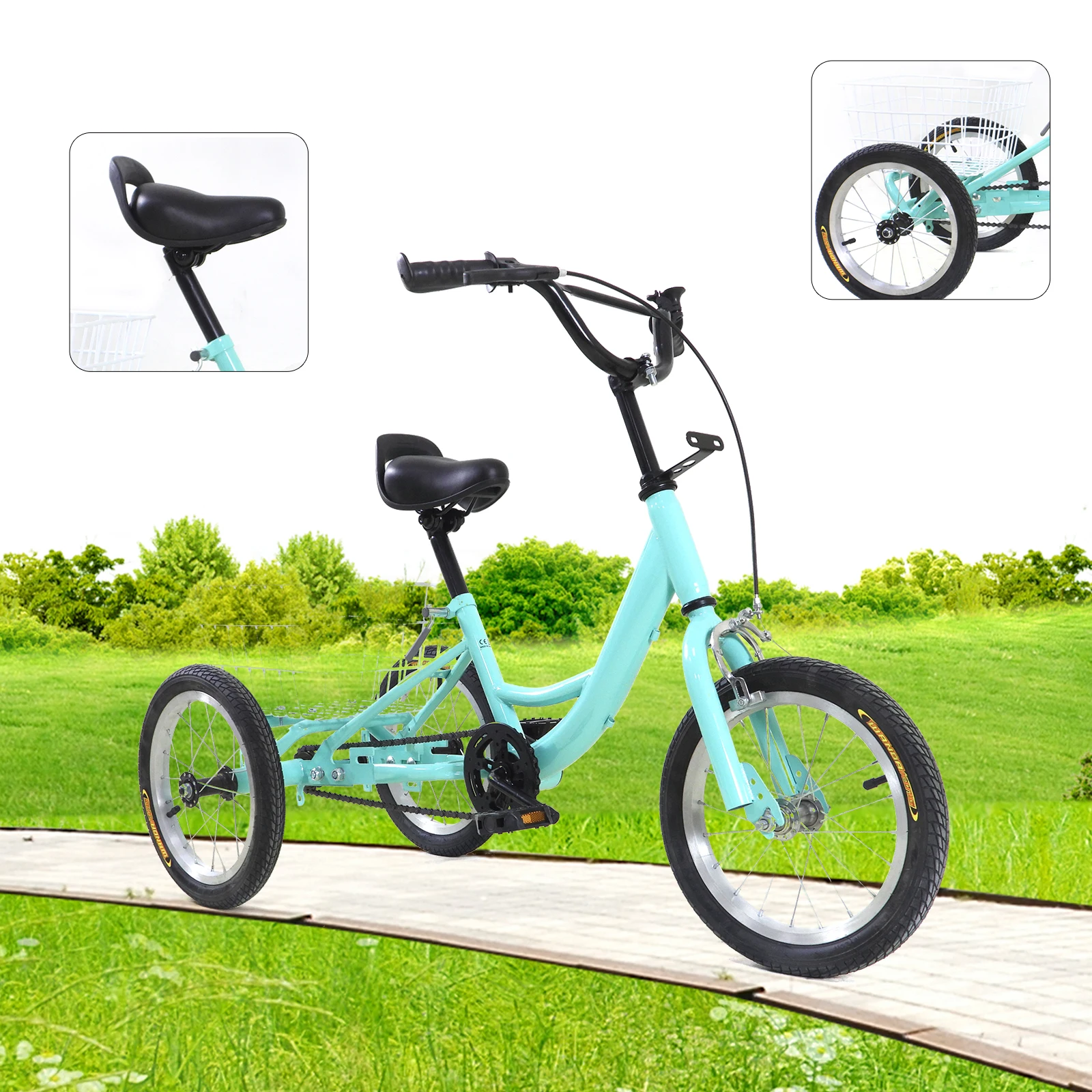 Mini Triciclo Da 14/16 Pollici Per Bambini Trike 3 Ruote Trike A 1 Velocità Bici Per Bambini Cruiser Bike Con Cestino