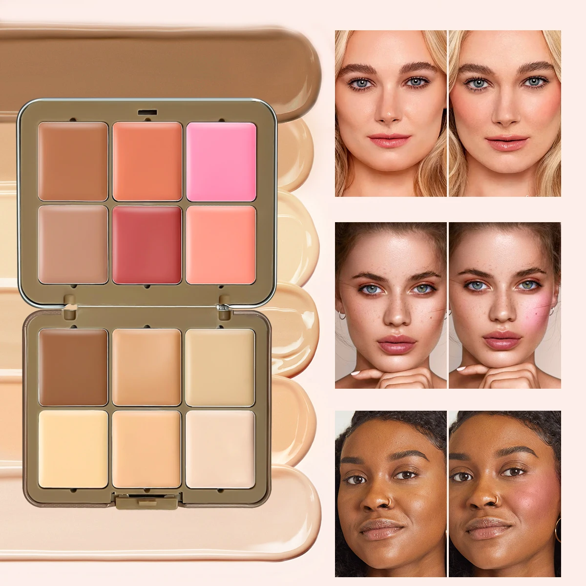 12 color plum concealer facelift powder blusher plate multi-function makeup plate poker iron box holiday gift 2
