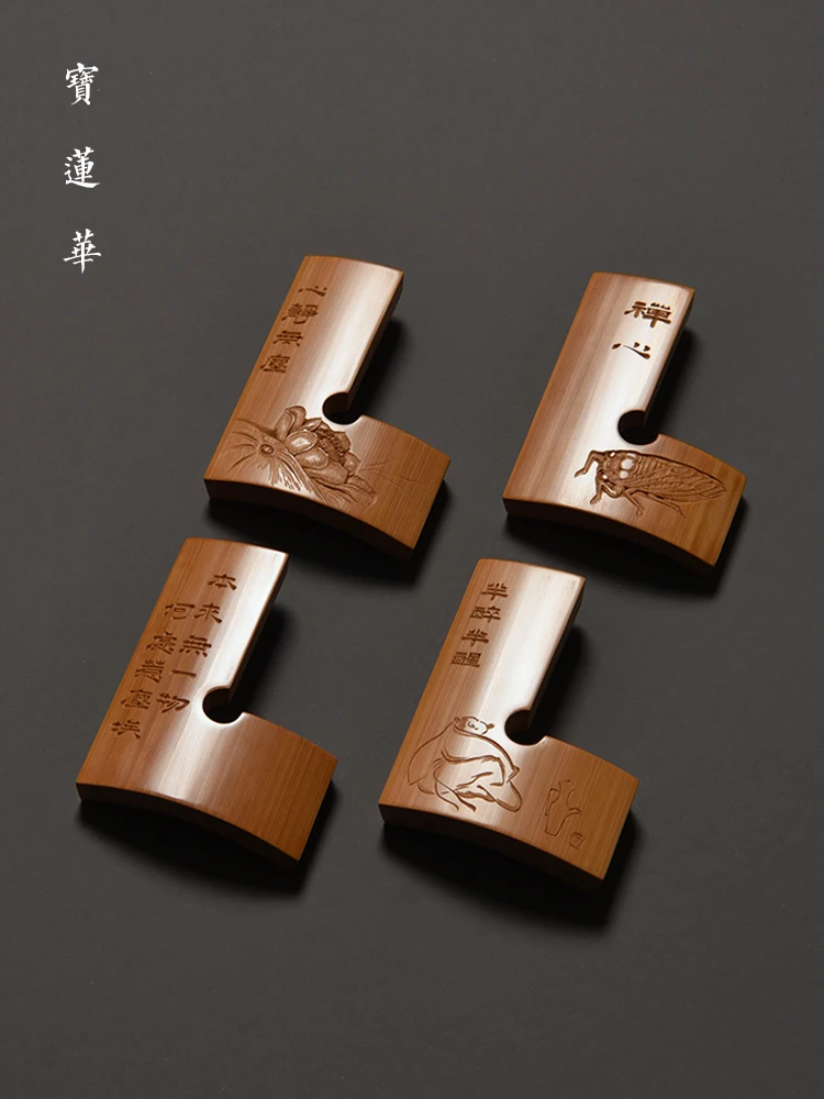 손으로 조각한 옥 대나무 인장 스탬프 차 장난감 선반 장식 중국 스타일 사무용품 자연 표면 처리