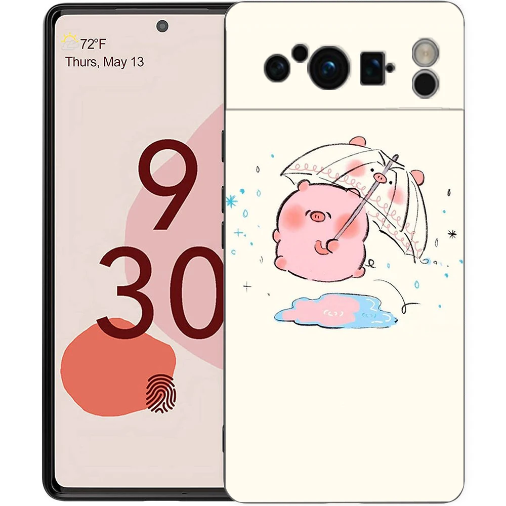 Adorable Pink Pig Cartoon Shockproof Silicone Phone Case Cover