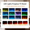Fireplace TV Stand with 36" Fireplace, 70" Modern Entertainment Center LED Lights,TV Console Cabinet for TVs Up To 80" 3