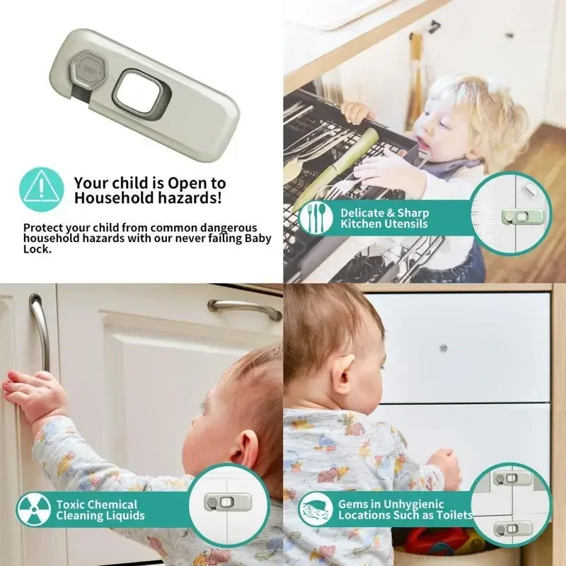 1/2/3 PCS Baby Safety Locks Child Proof Multifunction Locks Lock for Drawer Cupboard Door Fridge Anti-pinch Safety Buckle cabinet lock child lock door lock safety lock refrigerator lock refrigerator door lock door window lock