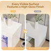 LED TV Stand, 63'' High Glossy Modern Entertainment Center with LED Lights and Storage for 55/60/65/70 Inch TV (White, 63'' x 1 3