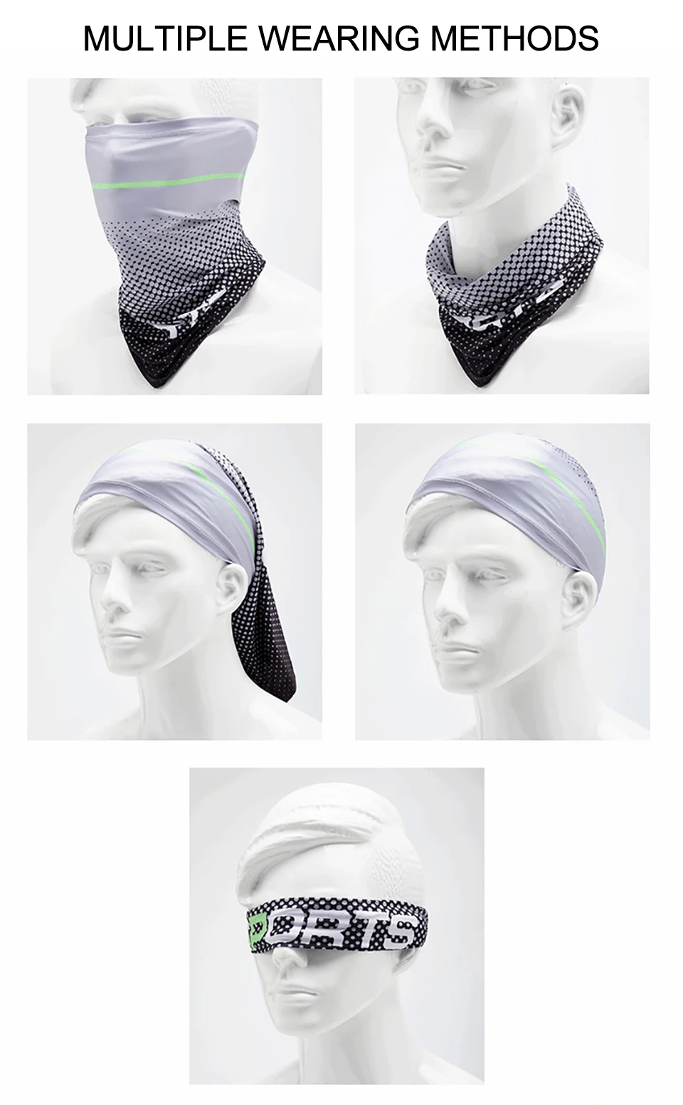 SPORTSTADE Ice Silk Cooling Bandana Men Women Outdoor Anti-UV Sunscreen Breathable Face Mask Cycling Climbing Running Headgear