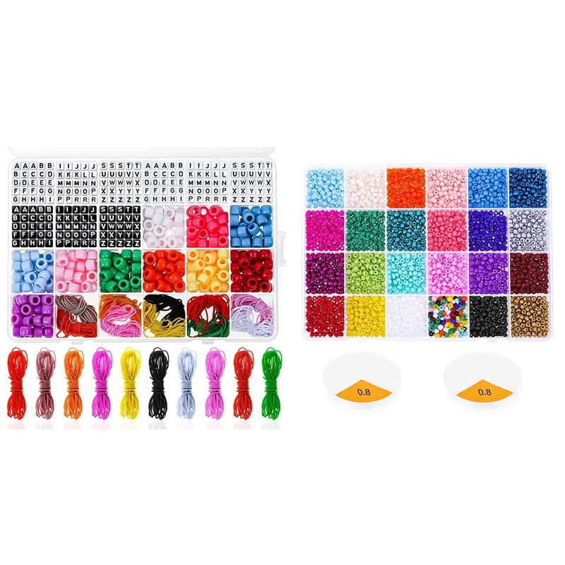 

Набор для изготовления браслетов, браслеты дружбы, бусины из бисера пони и бусины пони, 24 цвета, бусины для браслетов дружбы