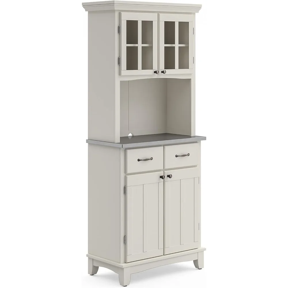 

Living Room Cabinets Buffet, Server + Hutch, White 16"D x 31.25"W x 71.5"H Living Room Cabinets