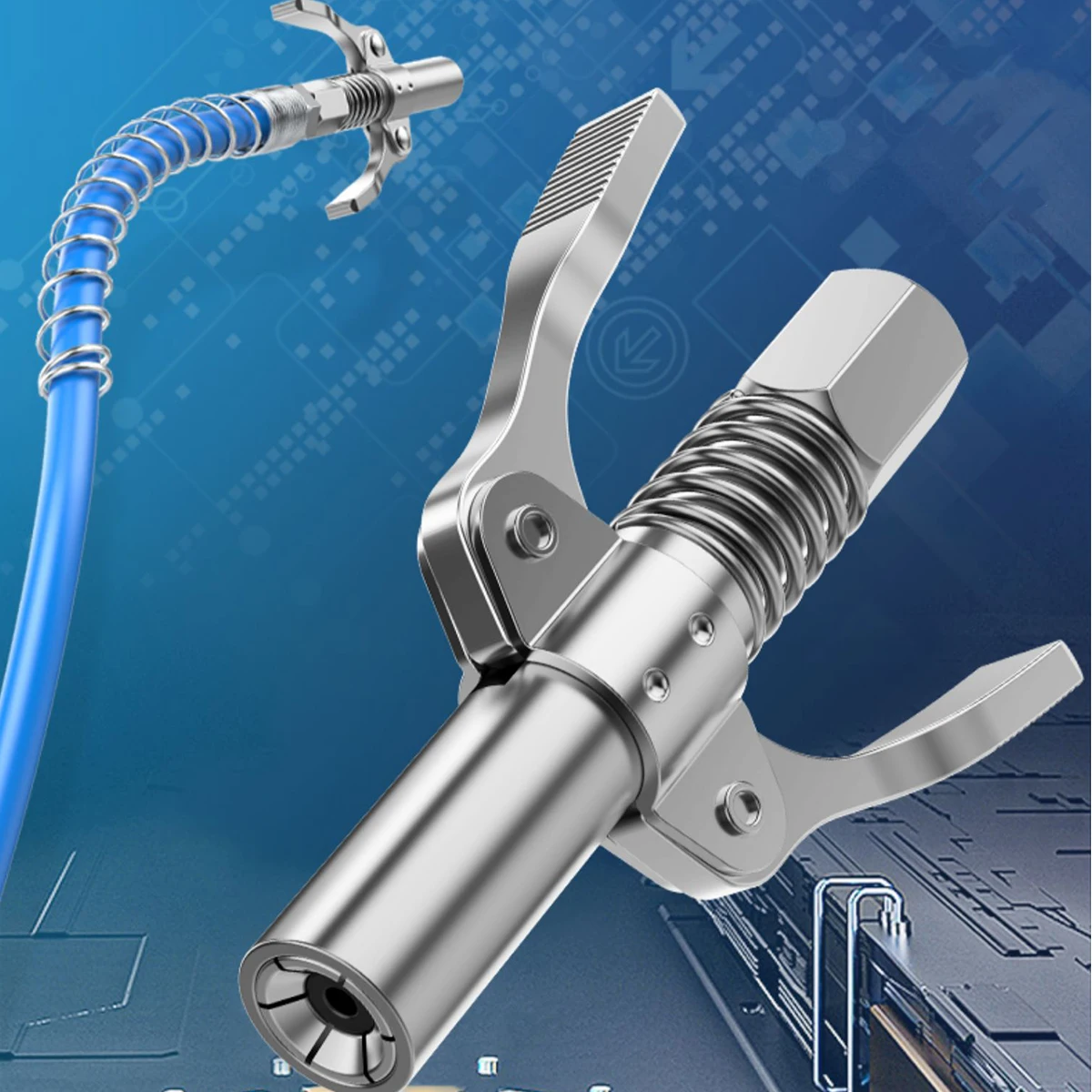 10000PSIGreaseToolCouplerSingelDoubleHandleStainlessOil