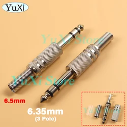 Premium 1/4 Inch Audio Connector Plug - Metal Stereo & Mono Adapter for Amplifiers and Microphones (TRS 6.35 6.5MM)