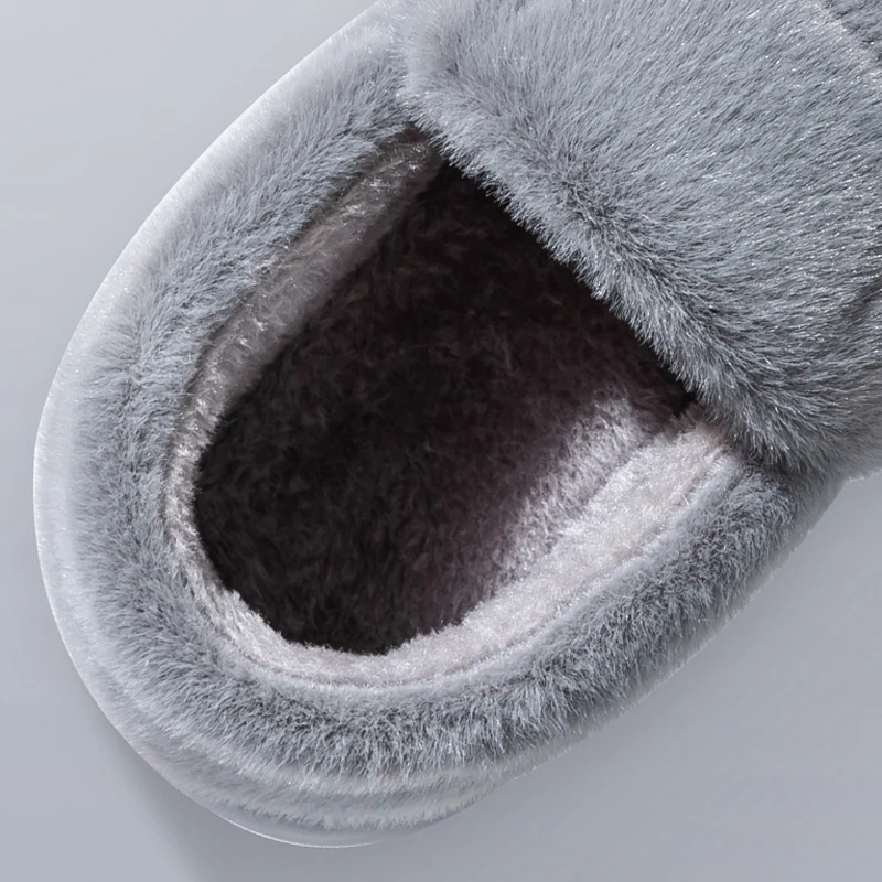 Men' slippers Solid Color Wrap Heels Plush Non-slip Warm Women Men Home...