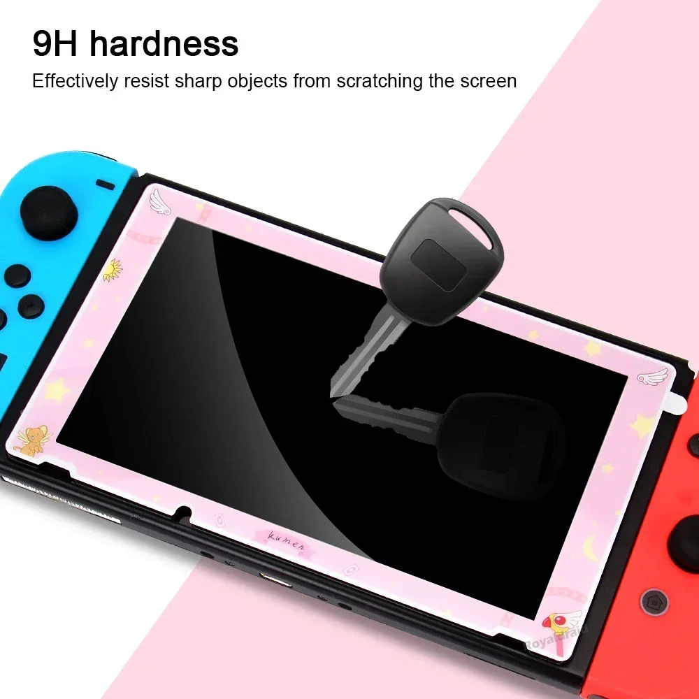 Protezione Schermo Anti-Graffio Rosa HD Trasparente per Console di Gioco Switch, Vetro Temperato Premium - immagine 6