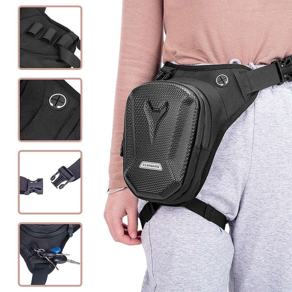 Borsa da gamba a vita bassa per moto EVA borsa laterale per gamba  impermeabile cintura Hip Bum bagagli borse da viaggio borsa per telefono da  moto borsa per marsupio