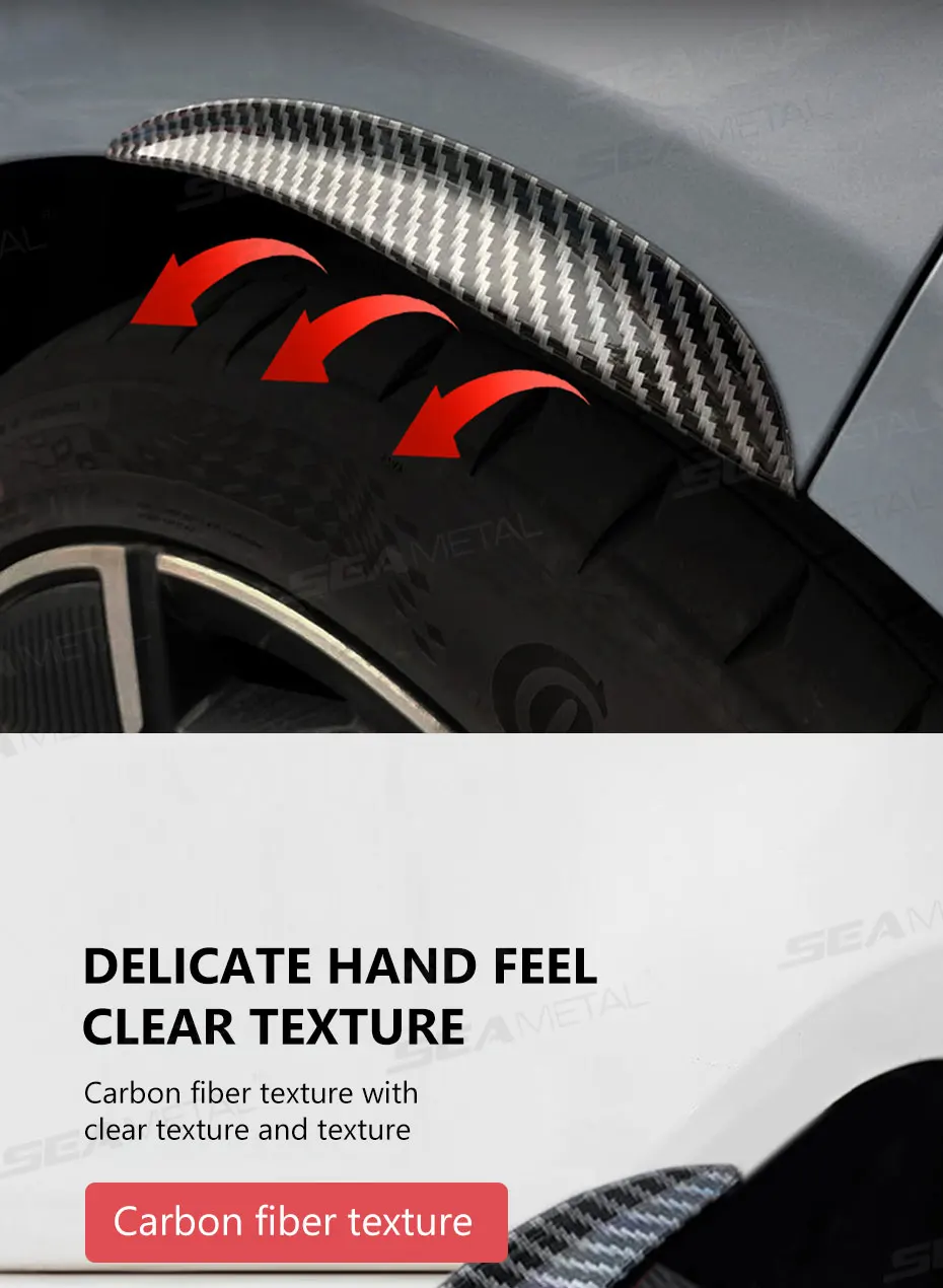 BLALION 4 Teile/satz Auto Rad Augenbraue Arch Trim Seite Fender Flare Streifen Universal Gebogene Anti-Scratch Räder Lip Streifen Auto Aufkleber – Detail 4