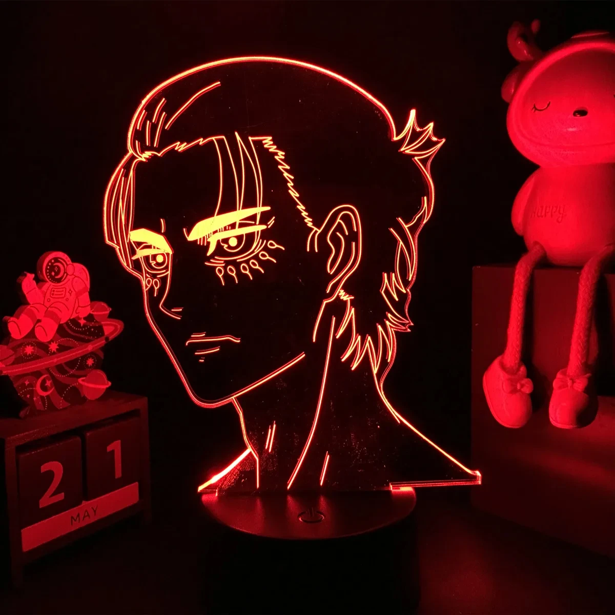 

Anime Attack on Titan Eren Yeager 3d Nightlight for Room Decor Kids Birthday Gift Manga AOT Led Bedside Lamp Shingeki No Kyojin