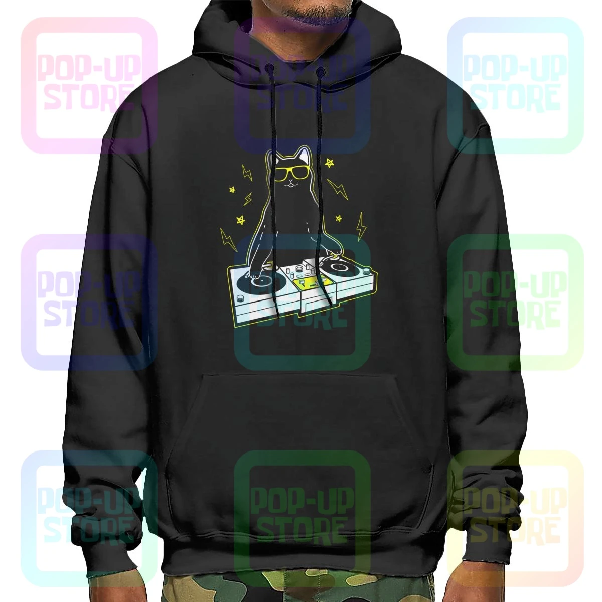 Sudadera con capucha de gato para Dj, divertida con música giratoria, nueva, Hipster, superventas| | - AliExpress