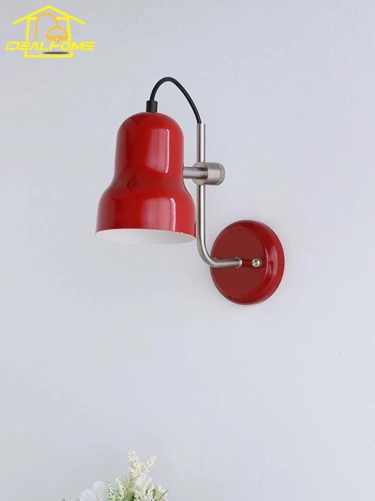 Bauhaus Vintge Medieval Wall Lamp LED E27 Iron Art Atmosphere Adjustable Wall Mounted Bedroom Bedside Study Reading