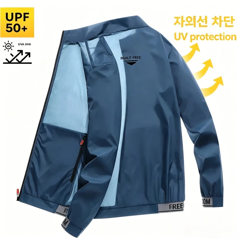 자외선 차단 코트 UPF50+ 남성용 통기성 사냥 스포츠 방수 재킷 여름 UV ..
