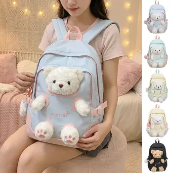 Zaino alla Moda a Forma di Orso, Borsa Scolastica Carina per Studenti, Leggera e Capiente, Adatta per Viaggi
