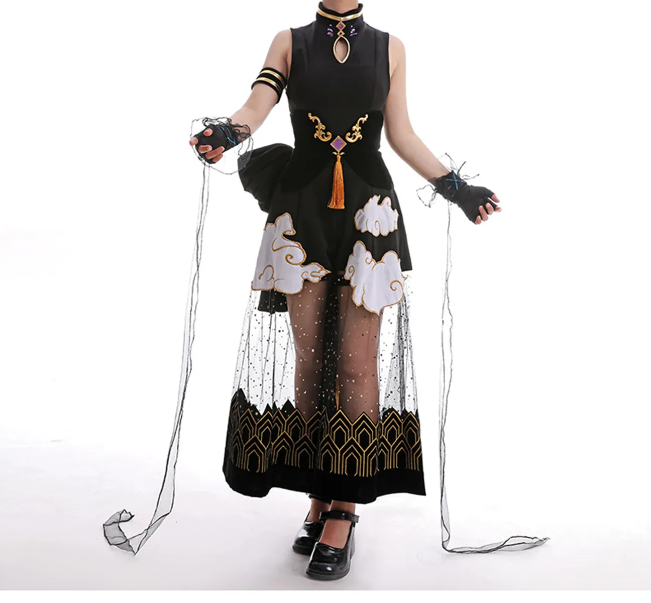 

Anime Arknights Leizi AMBIENCE SYNETHESIA Cheongsam Uniform Cosplay Costume Halloween Carnival Party Suit Wig Role Play Clothing