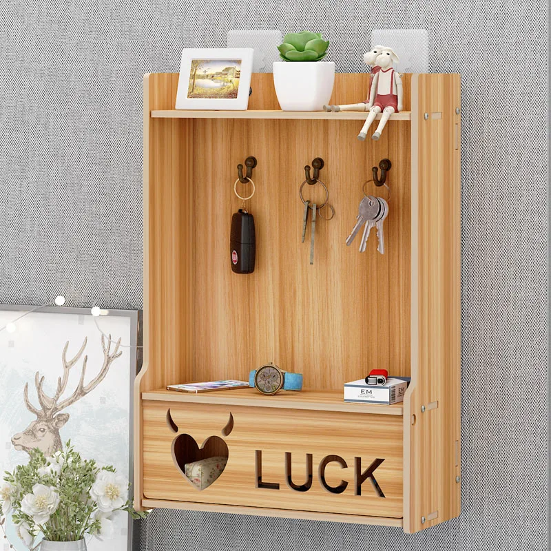 

Wall-Mounted Porch Hook Key Hanger Holder Shelves Storage Rack Wall Decor Home Accessories Drawer Organizers Storage Boxes