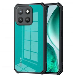 Crystal Clear Shockproof Camera Protector Case - Durable Acrylic Back Cover for Honor X8c (Black)