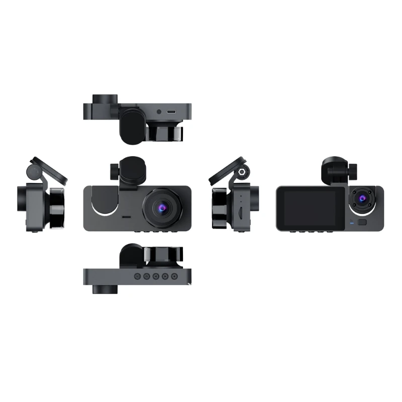 

DashCam с 3 объективами для автомобиля, черный ящик, автомобильный видеорегистратор 1080P с ночным видением, G-сенсор, запись