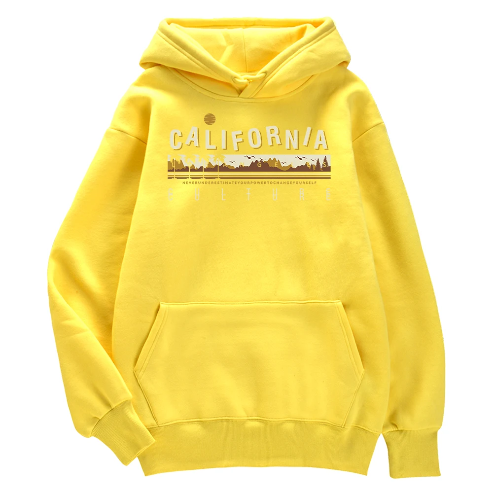 

California Never Underestimate Your Power To Change Yourself Print Men Hoodies Fashion Sport Tracksuit Soft Top O-Neck Clothes