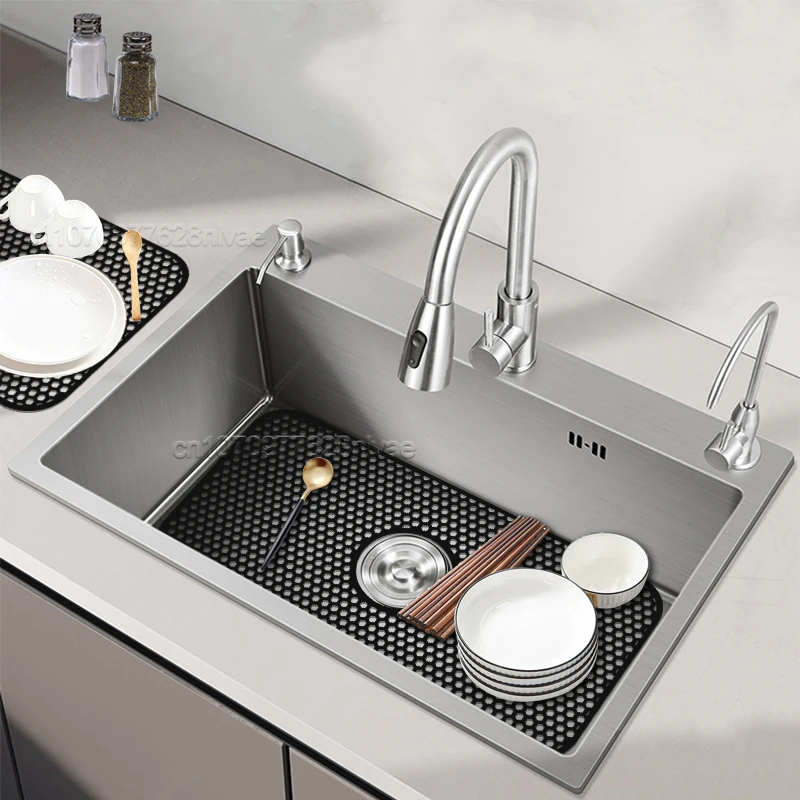 Silicone Sink Mat Heat-Resistant Sink Protectors Multifunctional Kitchen Bottom Protective Mats Kitchen Grid Accessories
