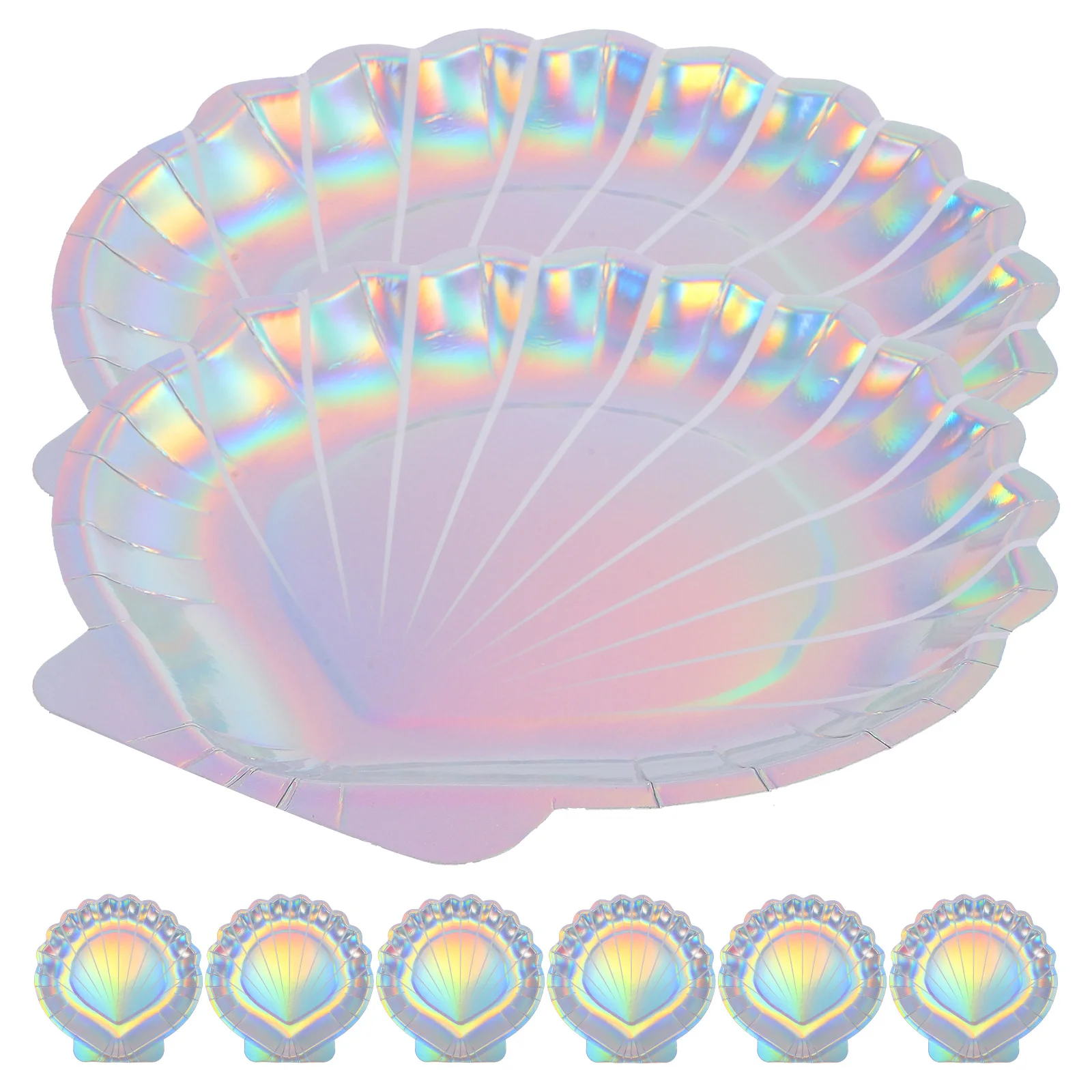 8pcs Mermaid Seashell Paper Plates Decorative Paper Plates Party Serving Dessert disposable party plates
