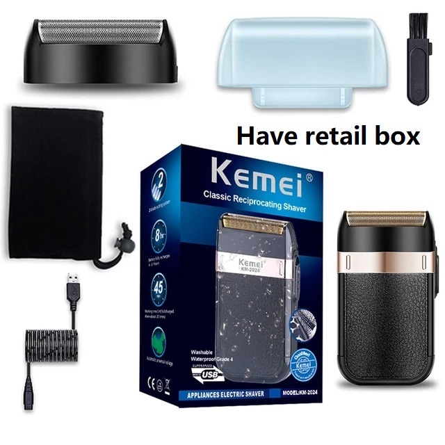 Electric Shaver for Men Twin Blade Waterproof Reciprocating Cordless Razor USB Rechargeable Shaving Machine Barber Trimmer