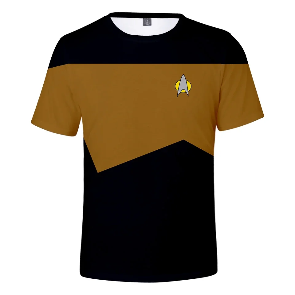 Star Trek Little Rocket 남녀공용 3D 프린트 상의, 길거리 역할 놀이 아동용 심플한 O-넥 반팔, 오버사이즈 티셔츠