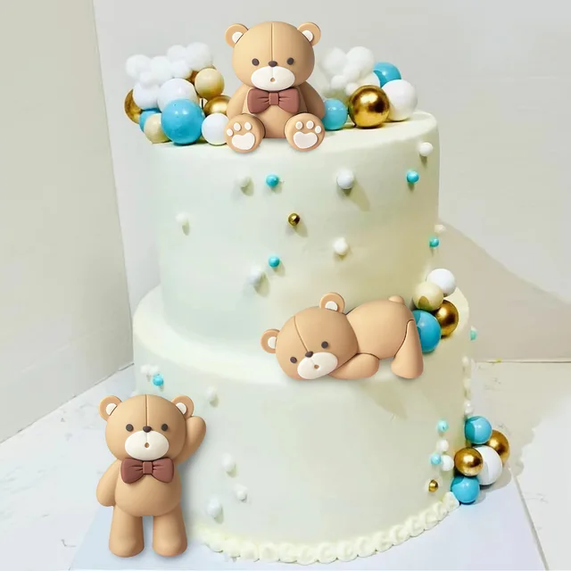 Set 25 Decorazioni Per Torta Orsacchiotto, Per 1° Compleanno, In Plastica E Gommapiuma, Non Commestibili (candele Escluse)