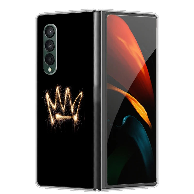 Luxury Painted Transparent Hard Folding Case – Premium Clear Cover for Samsung Galaxy Z Fold Series