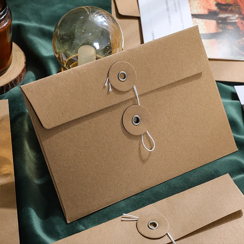 5 Sheets/pack Retro Kraft Paper Envelopes Stationery Paper Postcards Storage Bag Envelopes 11.5*17cm