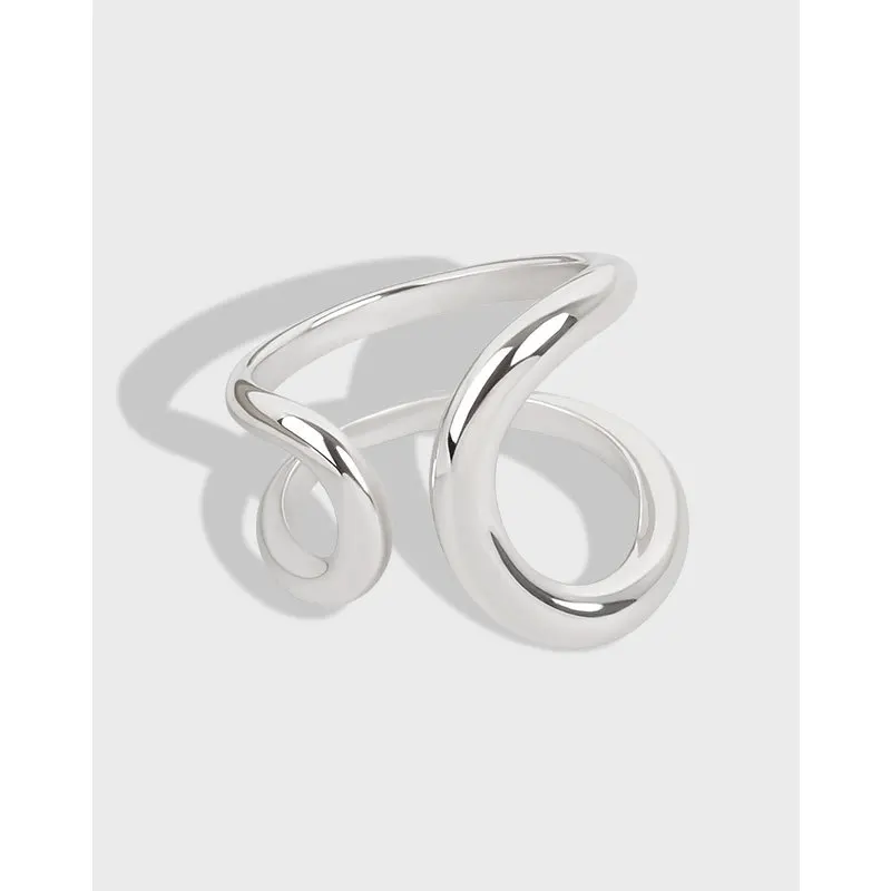 

Lanre.Q 925 Sterling Silver Minimalist Line Ring Female 18k Gold Plated Irregular Open Ring Women Fine Jewelry Wedding Gift