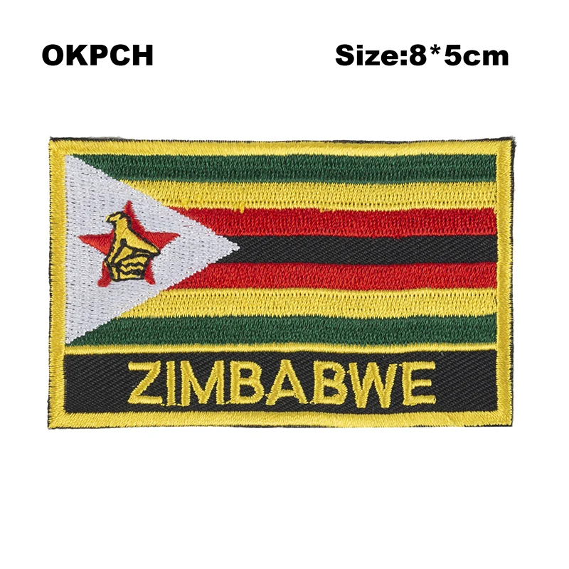 Zimbabwe Flag Embroidery Patches Iron On Saw On Transfer Patches Sewing