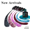 MEET ACROSS 7pcs Glitter Gel Nail Polish Set Nude Pink Reflective Soak Off UV Gel Kit Varnish Nail Supplies Manicure DIY Design 2