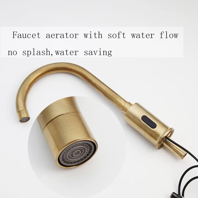 Kemaidi ก๊อกน้ำก๊อกน้ำในห้องน้ำระบบสัมผัสอัตโนมัติ, ก๊อกน้ำทองผสมน้ำร้อนประหยัดน้ำก๊อกไฟฟ้าเหนี่ยวนำไฟฟ้า 5