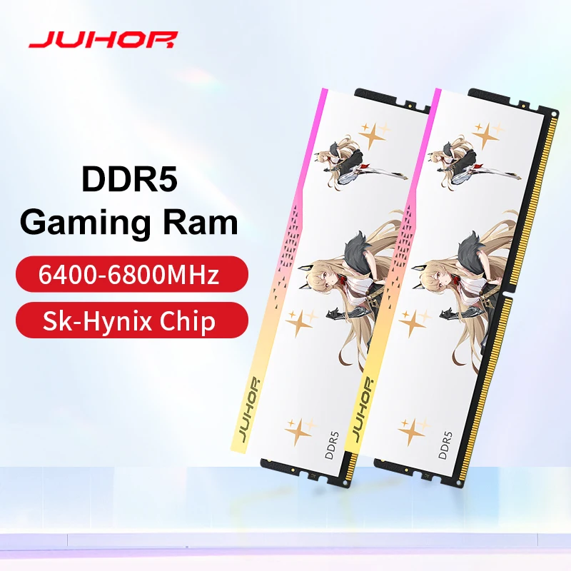 Оперативная память JUHOR DDR5 RGB 16 ГБ 6400 МГц 6800 МГц Настольная оперативная память с чипом Hynix, 288-контактный интерфейс
