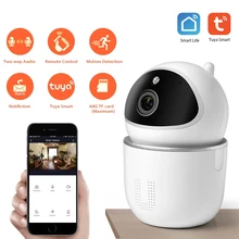 Tuya wi fi inteligente sem fio hd câmera alexa eco web câmera de alarme push camera