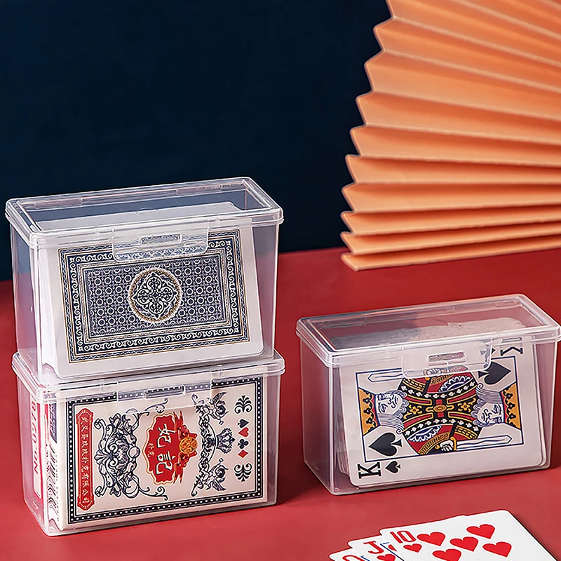 Playing Cards Plastic Storage Box Card Storage Box Playing Card Holder New Transparent Plastic Boxes Playing Cards Container PP Storage Case Packing Poker Game Card Box For Board Games
