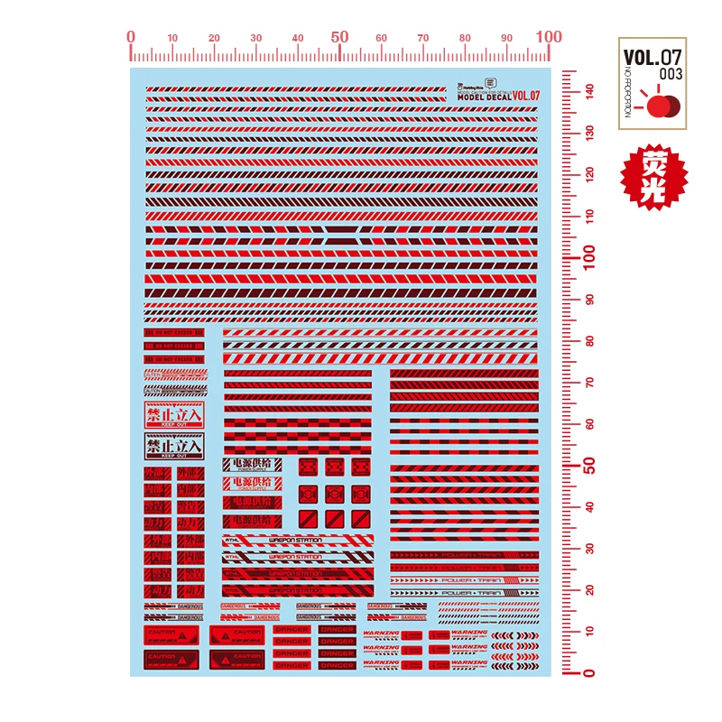 Hobby Mio Fluorescent Safety Warning Strip Decal VOL7