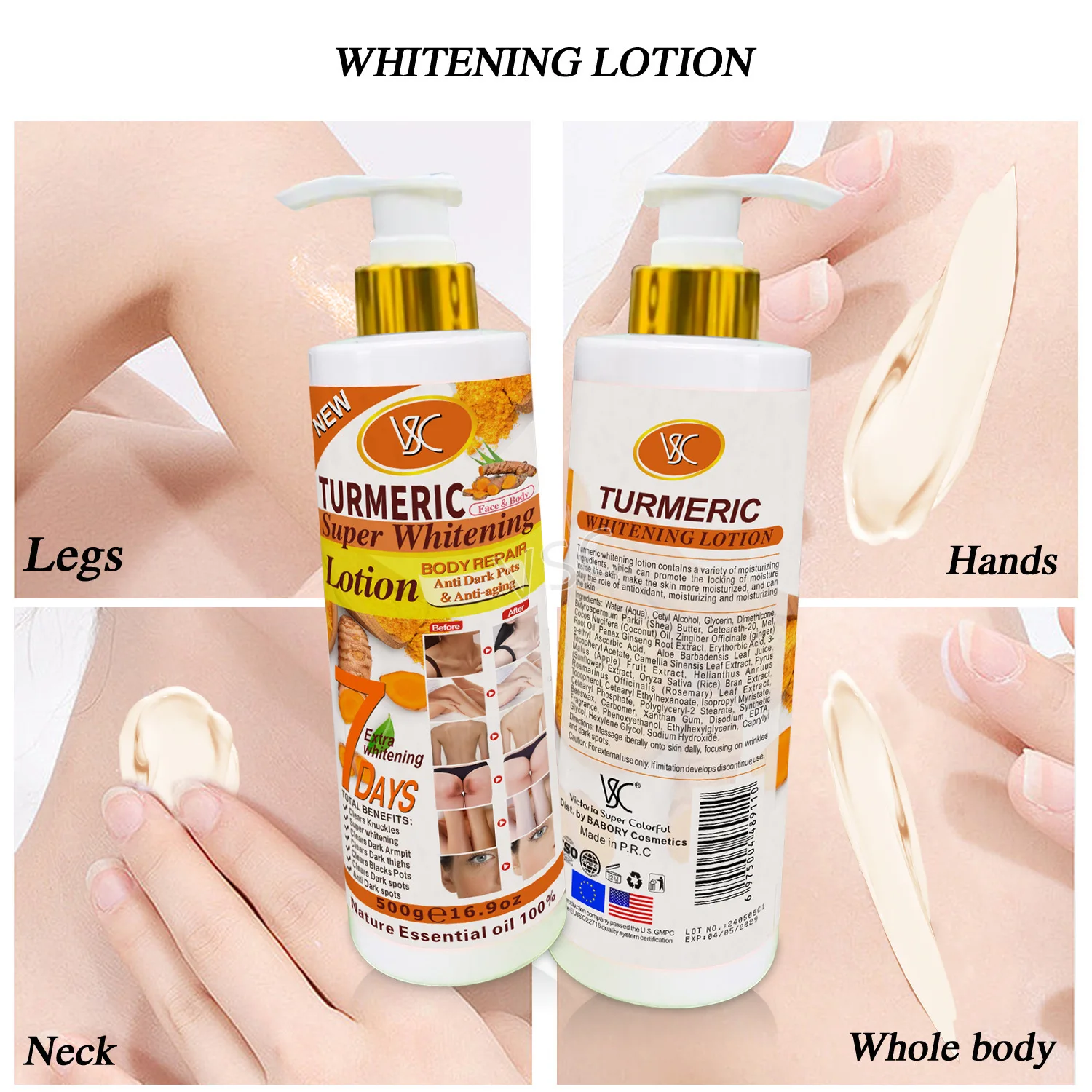 Turmeric Body LotionMoisturizing,Brightening,Smooth and Hydrated Skin, Enriched with Natural Turmeric Extract for All Skin Types