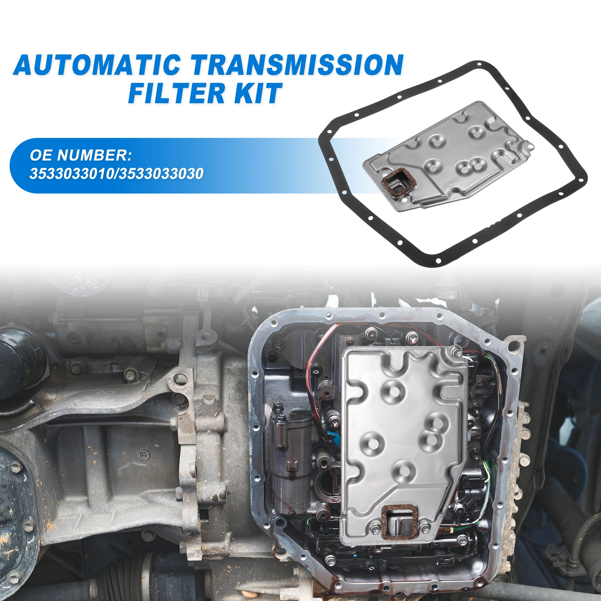UXCELL A540 A540E Automatic Transmission Filter Kit CVT Oil Cooler Filter Oil Pan Gasket Kit Fit for Toyota Camry 1994-2003
