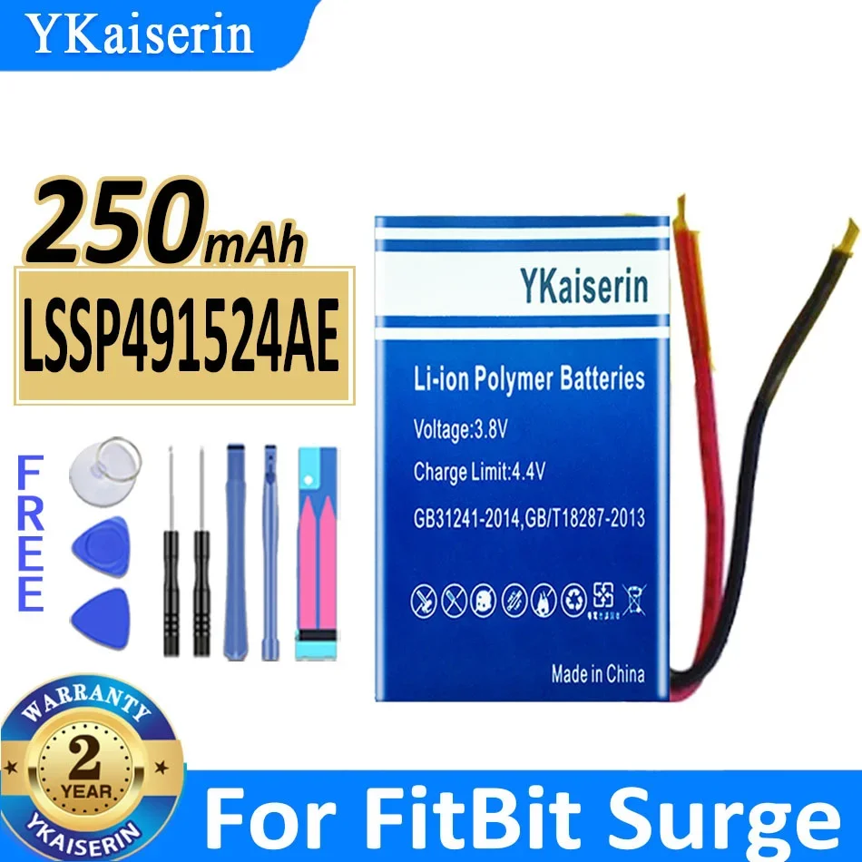 

Аккумулятор ykaisin LSSP491524AE для FitBit Surge versa3 versa 3/Sense 352325 Charge HR LSSP031420AB, один цифровой аккумулятор