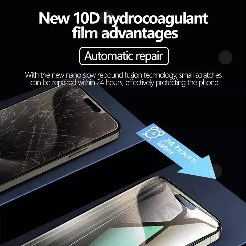5 Pcs Hydrogel Film For iPhone 17 16 16e 15 14 13 12 11 Pro Max Plus 12 13 Mini 8 7 Plus SE XR X XS Full Cover Screen Protector — view 4