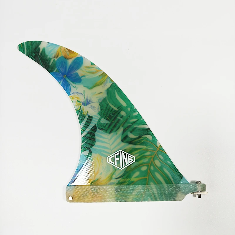 9.5 / 10/ 9 inch Single Fin Central Fin fiberglass inlay longboard Surfboard Paddleboard SUP Surfing Accessories